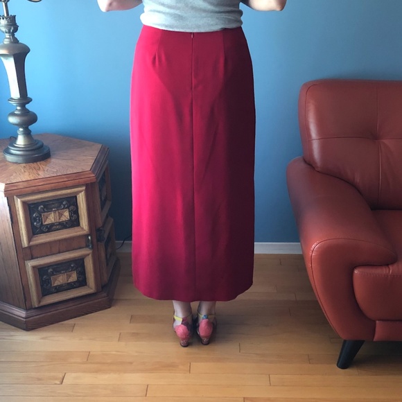 Vintage Marie Claire maxi red skirt made in Canada EUC (as new) - Picture 4 of 11